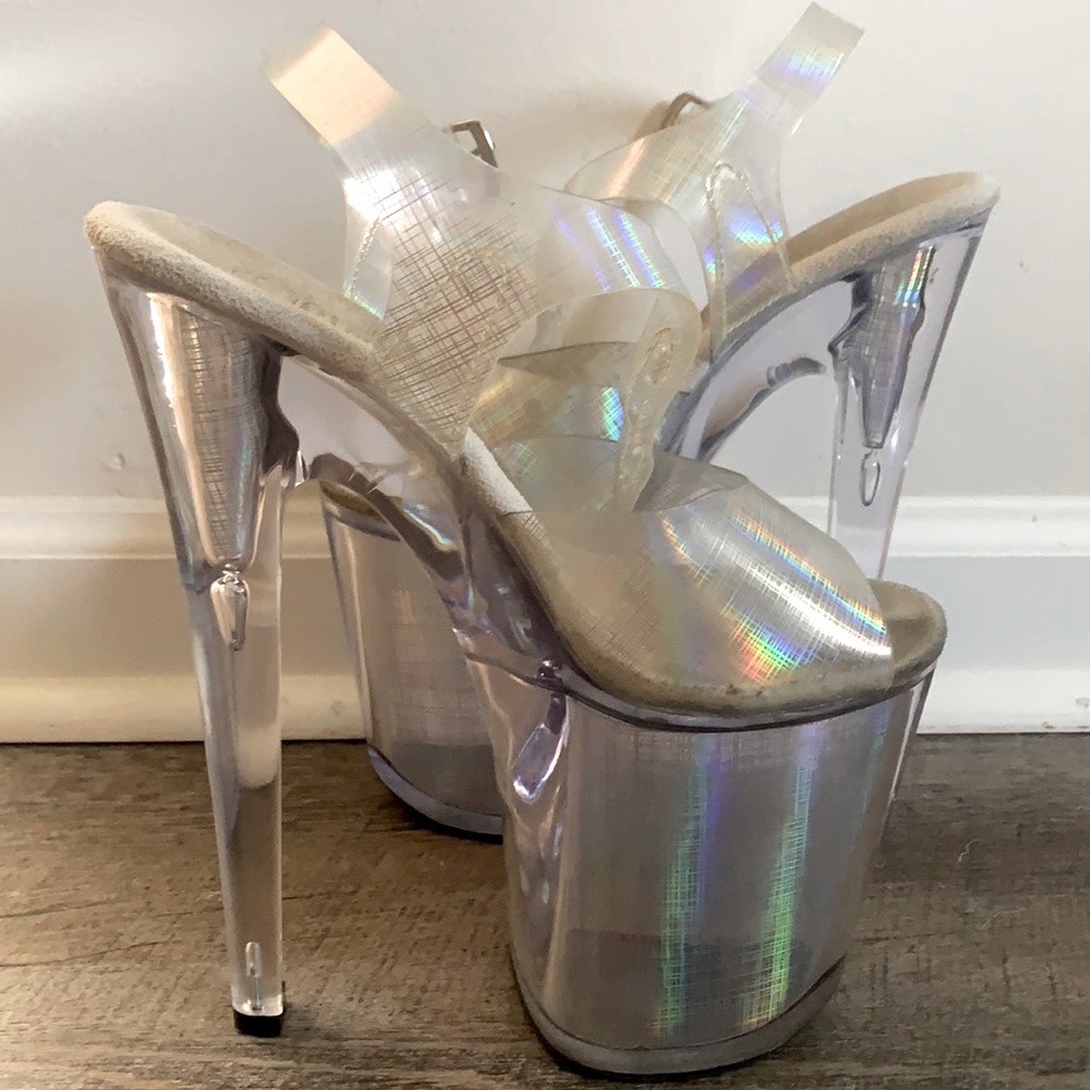 Pleaser holographic heels size 6